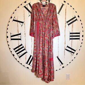 Silk Paisley Red Maxi